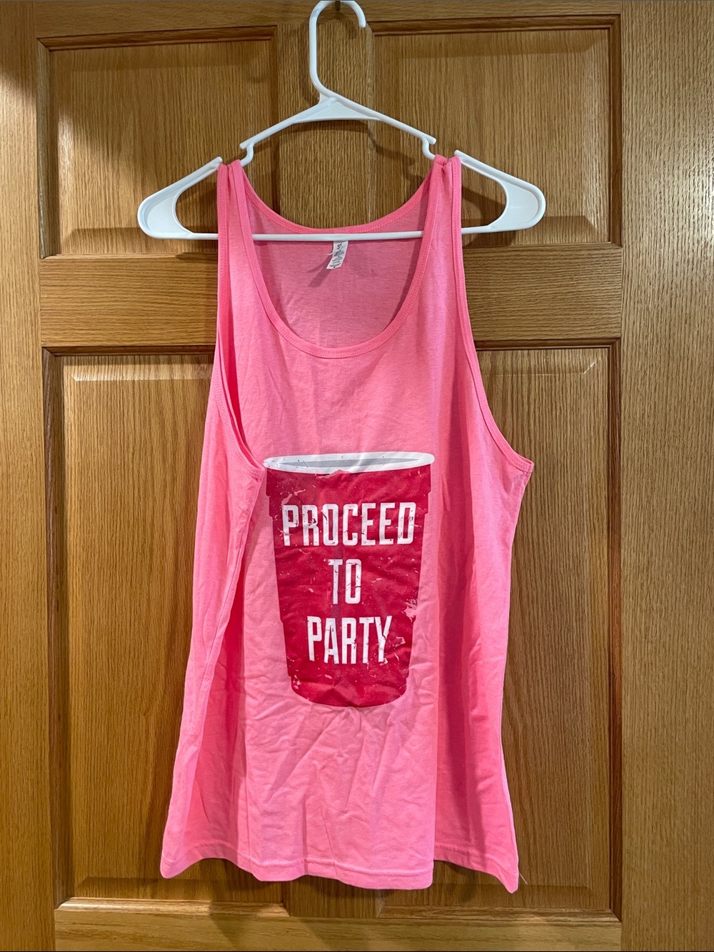 Proceed to Party Pink Graphic Tank Top